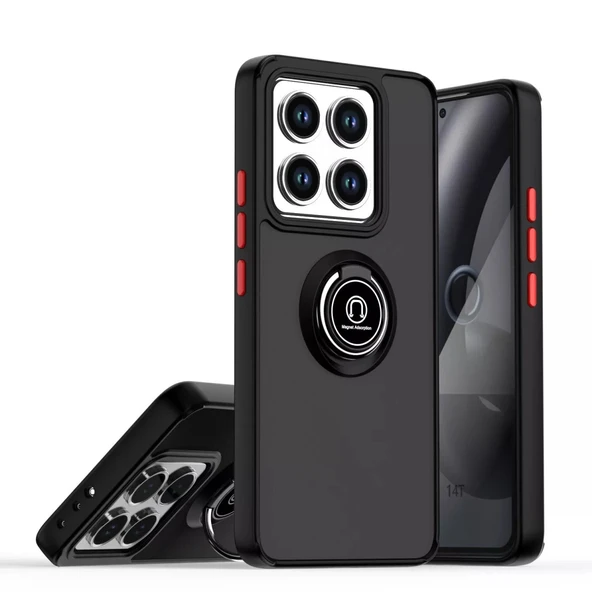 Xiaomi Mi 15 Pro Kılıf Montreal Yüzüklü Silikon Kapak - Siyah ürün görseli 1
