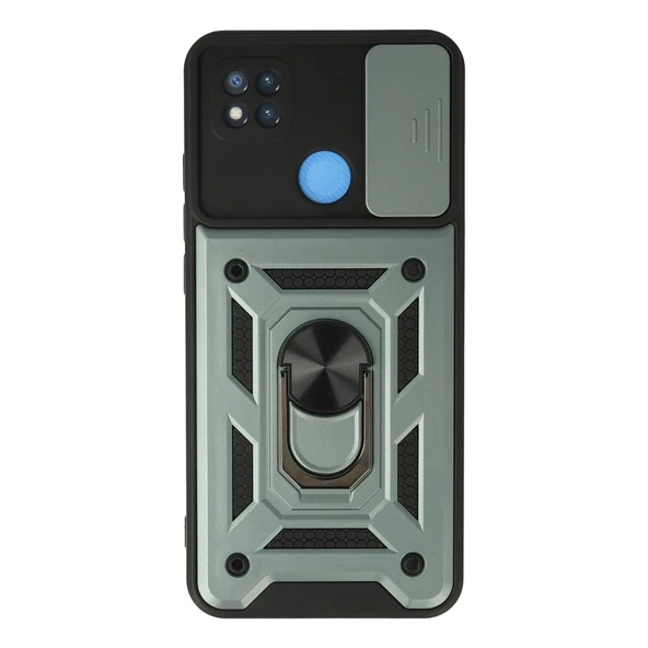 Xiaomi Redmi 9c Kılıf Pars Lens Yüzüklü Silikon - Yeşil ürün görseli 1