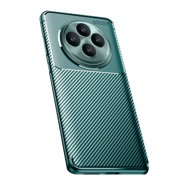 Oppo Reno 11 Fs Kılıf Auto Focus Karbon Kapak - Koyu Yeşil ürün görseli 1