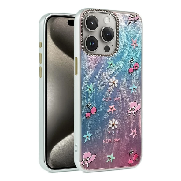 Apple İphone 15 Pro Max Kılıf Blade Aynalı Desenli Kapak - Desen 4 ürün görseli 1