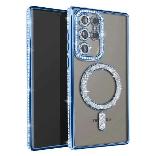 Samsung Galaxy S23 Ultra Joke Simli Magneticsafe Kılıf - Mavi ürün görseli 1