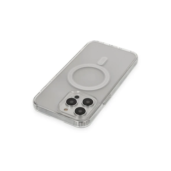 Apple İphone 13 Pro Max Kılıf Matte Şeffaf Magneticsafe - Şeffaf - Resim 3