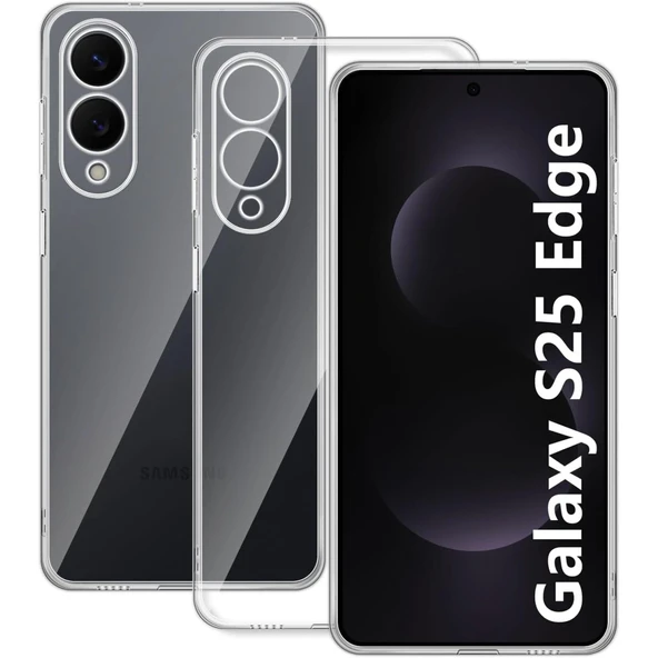 Samsung Galaxy S25 Edge Kılıf Lüx Şeffaf Silikon ürün görseli 1