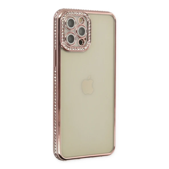 Apple İphone 12 Pro Kılıf Joke Taşlı Silikon - Pembe ürün görseli 1