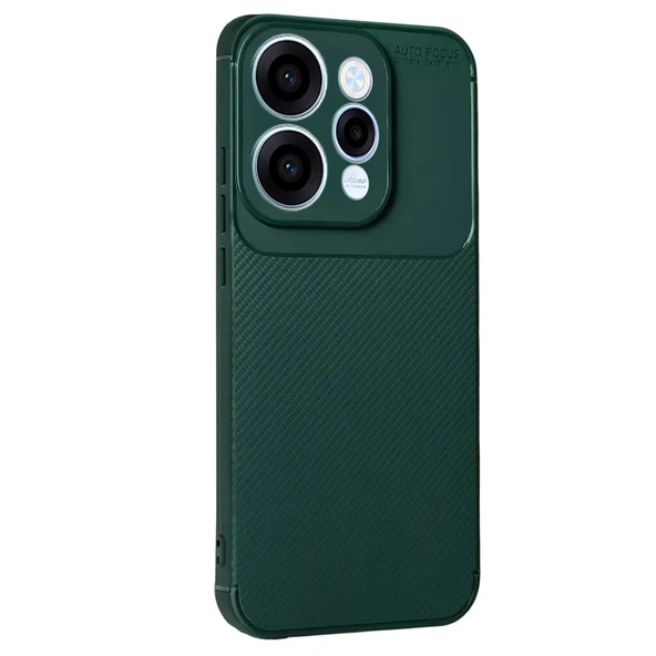 Oppo Reno 15 Auto Focus Karbon Kapak - Koyu Yeşil ürün görseli 1