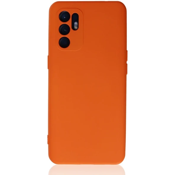 Oppo Reno 6 Kılıf Nano İçi Kadife Silikon - Turuncu ürün görseli 1