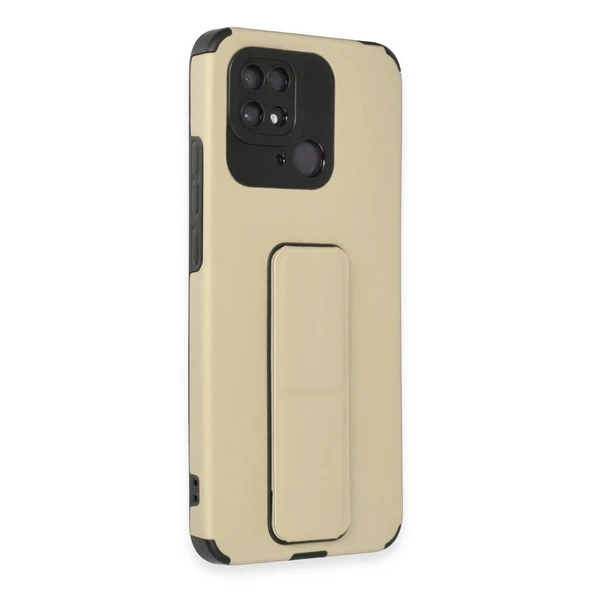 Xiaomi Redmi 10c Kılıf Mega Standlı Silikon - Gold ürün görseli 1