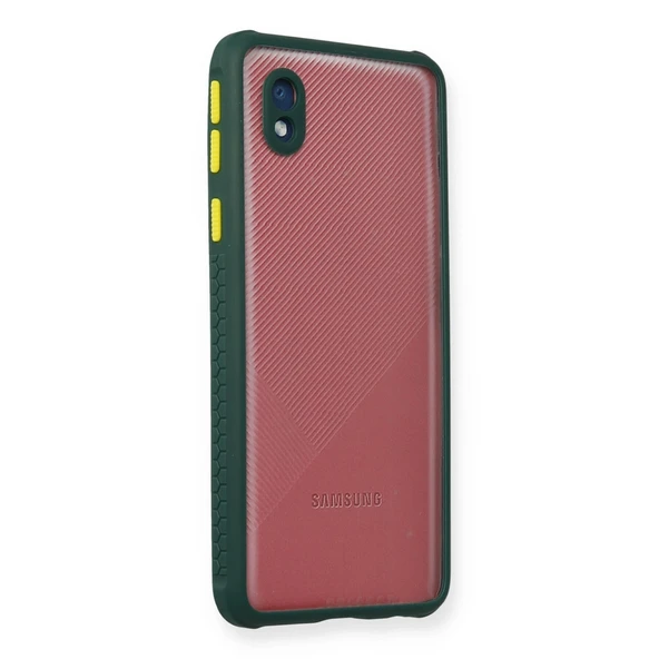 Samsung Galaxy A01 Core Kılıf Miami Şeffaf Silikon - Koyu Yeşil ürün görseli 1