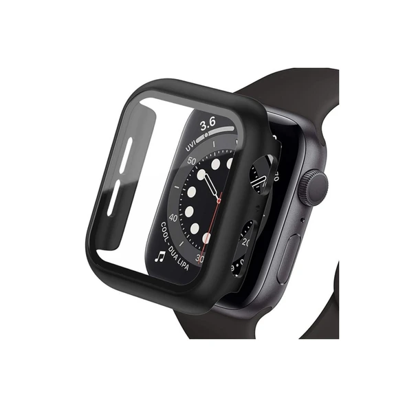 Apple Watch Ultra 49mm Camlı Kasa Ekran Koruyucu - Siyah ürün görseli 1
