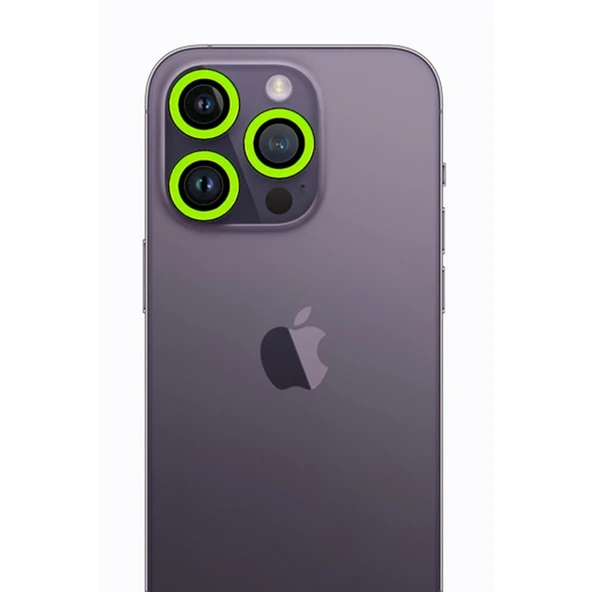 Apple İphone 13 Pro Max Neon Fosforlu Kamera Lens - Yeşil ürün görseli 1