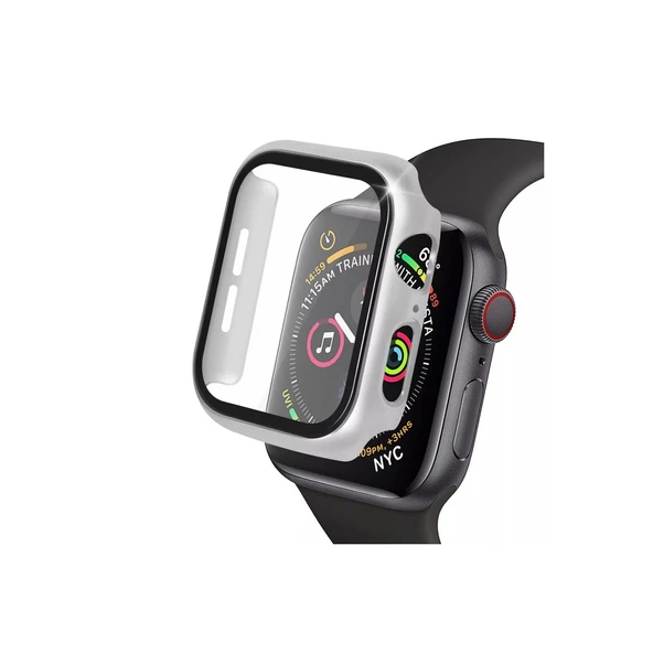 Apple Watch 41mm Camlı Kasa Ekran Koruyucu - Gümüş ürün görseli 1