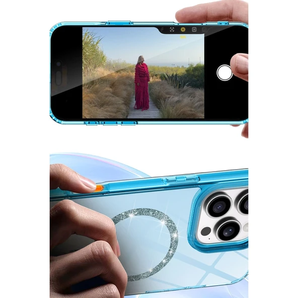 Apple İphone 16 Live Diamond Magsafe Kapak - Siyah - Resim 3