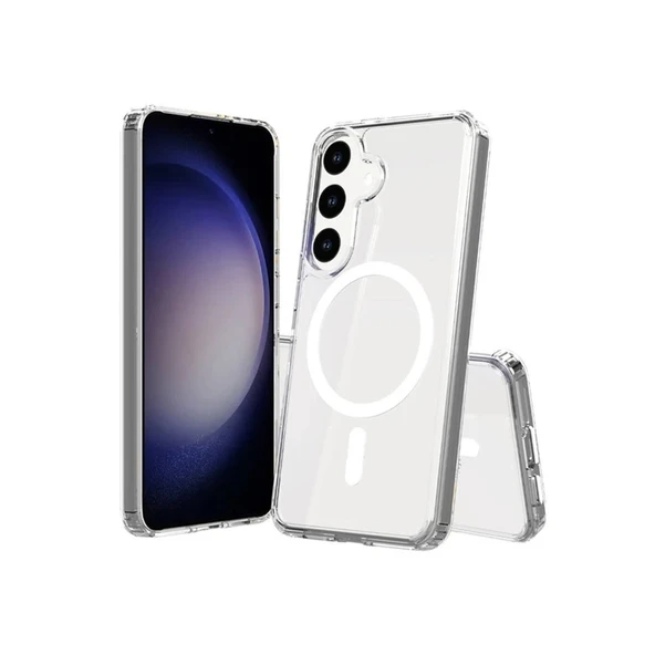 Samsung Galaxy S24 Kılıf Magneticsafe Şeffaf Silikon - Şeffaf ürün görseli 1