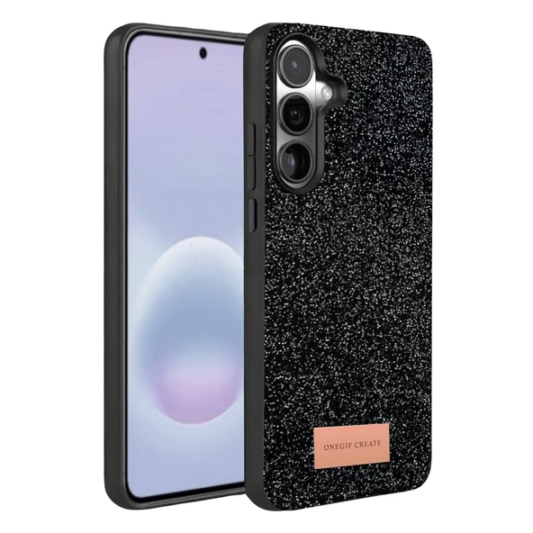 Onegif Samsung Galaxy A57 5g Bright Simli Kapak - Siyah ürün görseli 1