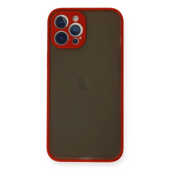 Apple İphone 12 Pro Max Kılıf Montreal Silikon Kapak - Kırmızı ürün görseli 1