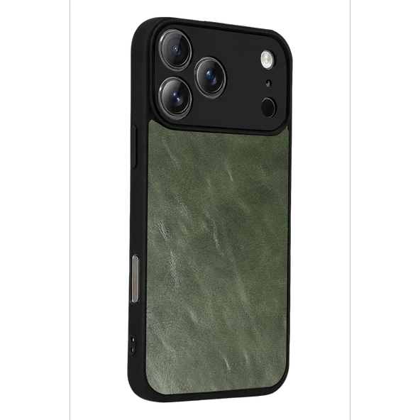 Apple İphone 17 Pro Max Aras Deri Kapak - Yeşil - Resim 3