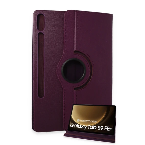 Samsung Galaxy X610 Tab S9 Fe Plus 12.4 Kılıf 360 Tablet Deri Kılıf - Mürdüm ürün görseli 1