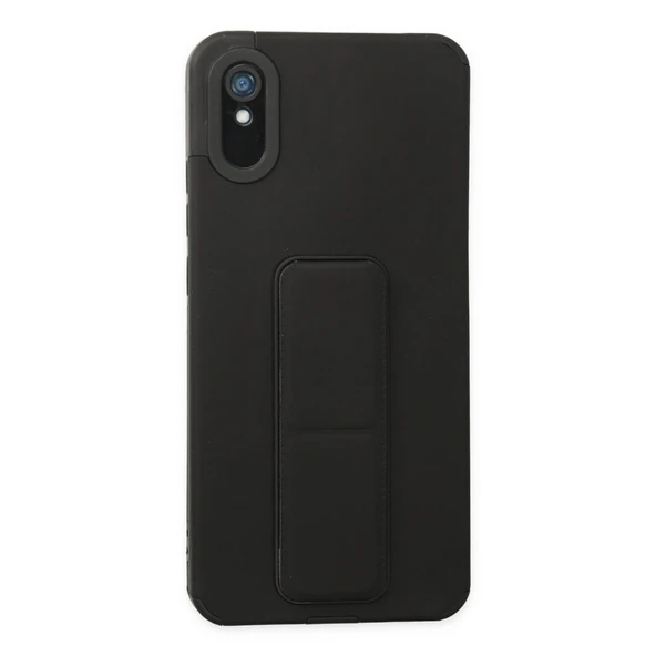 Xiaomi Redmi 9a Kılıf Mega Standlı Silikon - Siyah ürün görseli 1