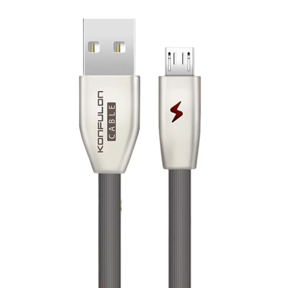 S53 Led Işıklı Micro Usb Kablo 1m 3a - Siyah ürün görseli 1