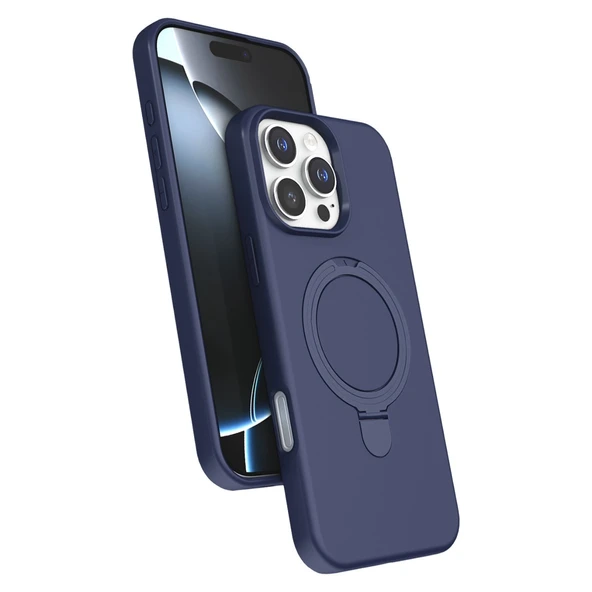 Apple İphone 16 Pro Max Regal Magsafe Standlı Kapak - Lacivert ürün görseli 1
