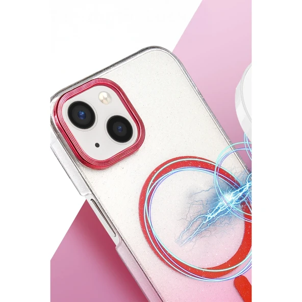 Apple İphone 15 Plus Glossy Magsafe Kapak - Pembe - Resim 2