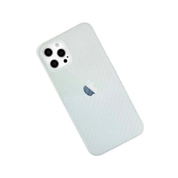 Apple İphone 12 Pro Max Kılıf Karbon Pp Silikon - Şeffaf - Resim 2