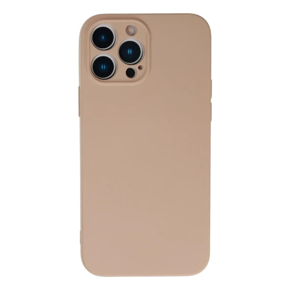 Apple İphone 13 Pro Max Kılıf Nano İçi Kadife Silikon - Pudra ürün görseli 1
