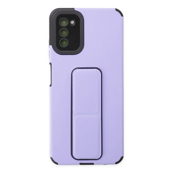 Samsung Galaxy A03s Kılıf Mega Standlı Silikon - Lila ürün görseli 1