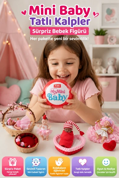 My Mini Baby Tatlı Kalpler Sürpriz Bebek Figürü Mini Koleksiyon Oyuncağı 1 Adet ürün görseli 1