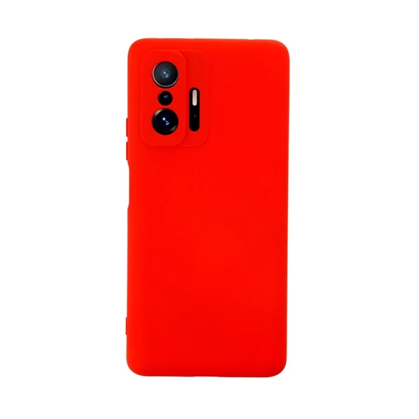 Xiaomi Mi 11t Pro Kılıf Nano İçi Kadife Silikon - Kırmızı ürün görseli 1