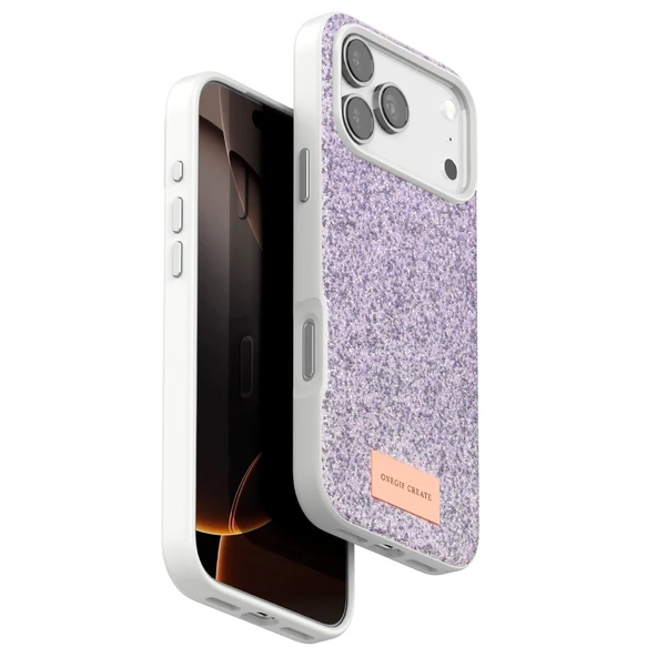 Onegif Apple İphone 17 Pro Bright Simli Kapak - Lila ürün görseli 1