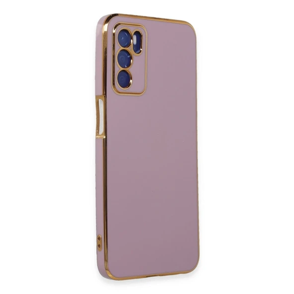 Oppo A16 Kılıf Volet Silikon - Mor - Resim 2