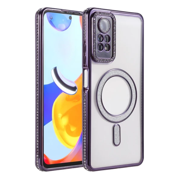 Xiaomi Redmi Note 12 Pro 4g Joke Simli Magneticsafe Kılıf - Derin Mor ürün görseli 1
