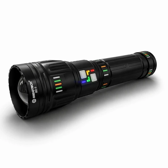 Bedotech Bd-3 60w Tg Led Alüminyum Alaşımlı Zoomlu Type-c Renkli Pil Göstergeli Şarjlı El Feneri ürün görseli 1