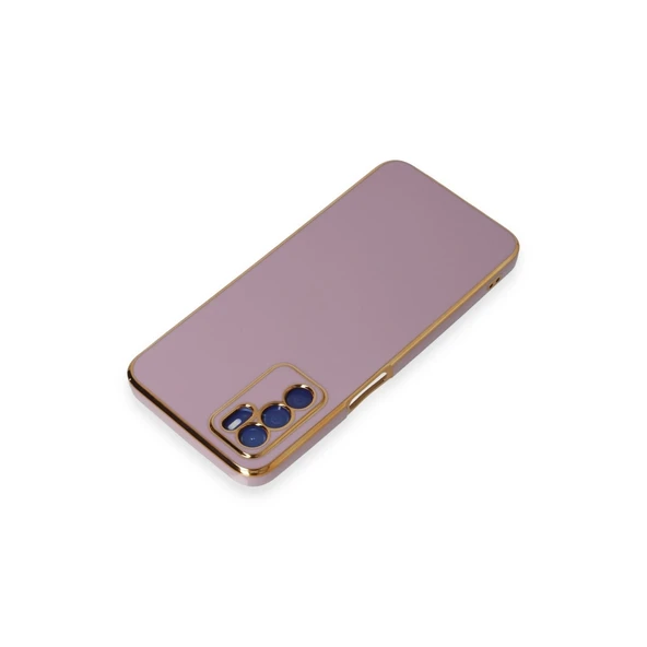 Oppo A16 Kılıf Volet Silikon - Mor - Resim 3