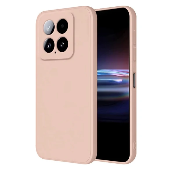 Xiaomi Mi 14t Pro Kılıf Nano İçi Kadife Silikon - Pudra ürün görseli 1