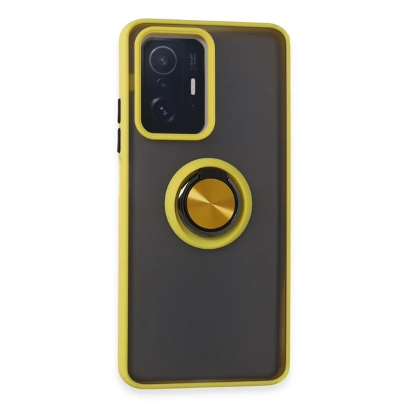 Xiaomi Mi 11t Pro Kılıf Montreal Yüzüklü Silikon Kapak - Sarı ürün görseli 1