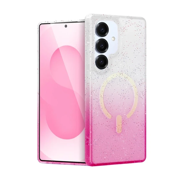 Samsung Galaxy S25 Plus Pummel Shiny Magsafe Kapak - Pembe ürün görseli 1