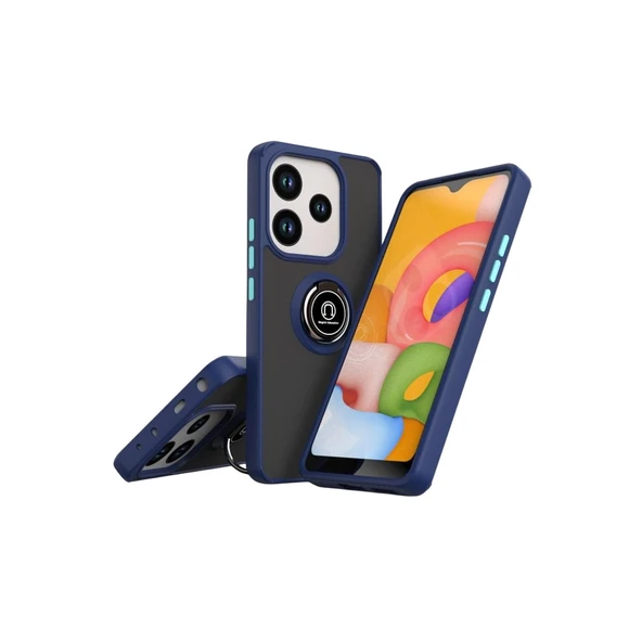 Xiaomi Redmi Note 14 4g Montreal Yüzüklü Silikon Kapak - Lacivert ürün görseli 1