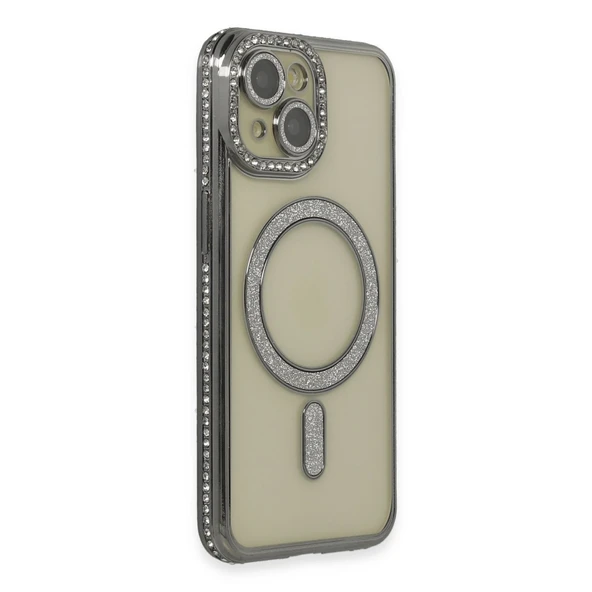 Apple İphone 13 Kılıf Joke Simli Magneticsafe Kılıf - Gri ürün görseli 1