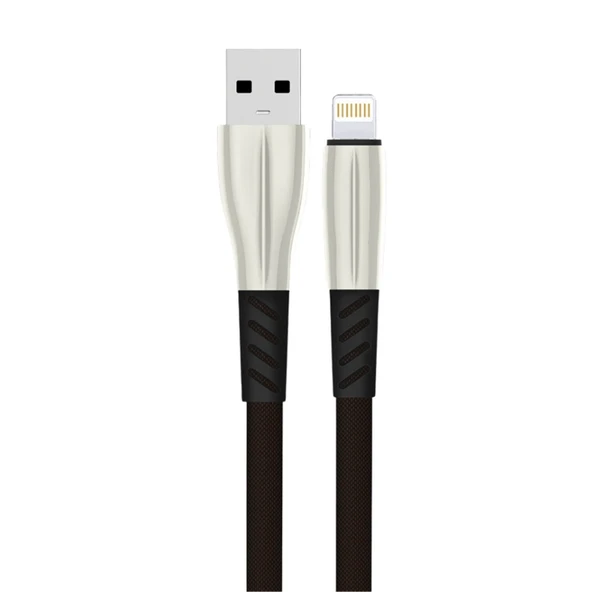 S89 Metal Uçlu Lightning Kablo İphone Uyumlu 1m 2.4a - Siyah ürün görseli 1