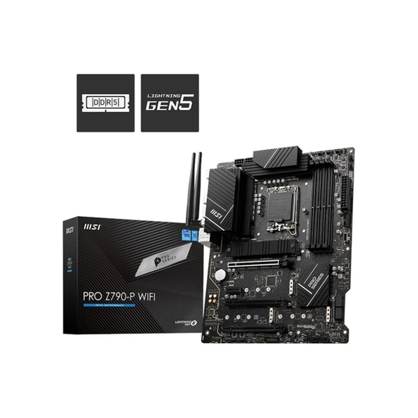 MSI PRO Z790-P WIFI DDR5 M2 PCIe NVME HDMI PCIe 16X v5.0 1700p ATX ürün görseli 1