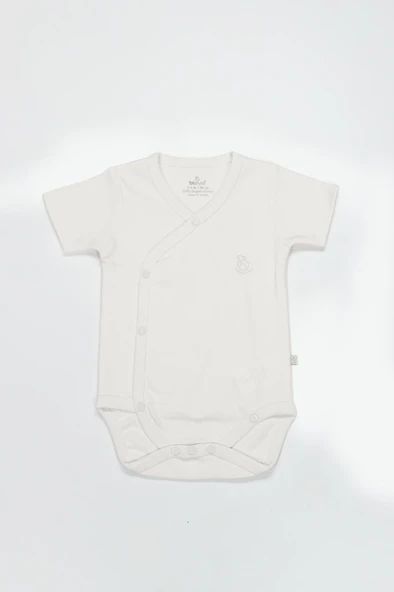 Organik Natural Basic Style Kruvaze Yarım Kol Body BS17101 Ekru ürün görseli 1
