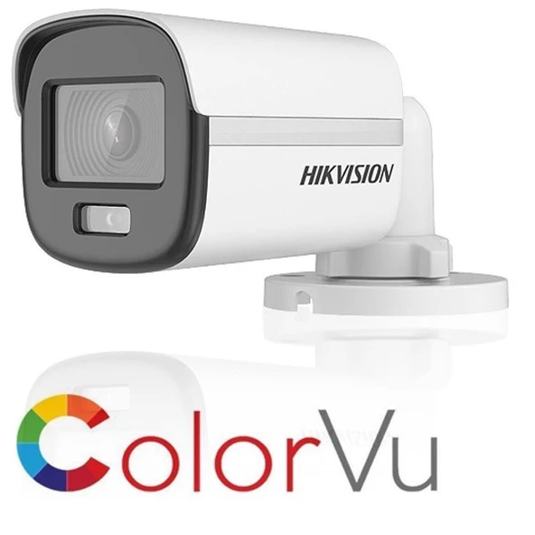 HIKVISION 2MP Bullet 2.8mm ColorVu Analog Kamera Akıllı Hibrit Işıklı DS-2CE10DF0T-LPFS ürün görseli 1