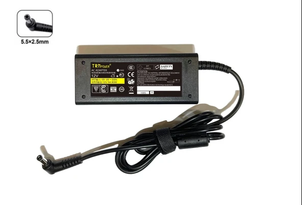12V 5A 5.5x2.5mm Monitör Adaptörü ürün görseli 1