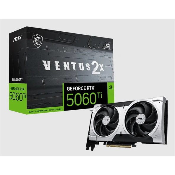 MSI GEFORCE RTX5060TI 8G VENTUS 2X OC PLUS 8GB GDDR7 128BIT 3XDP 1XHDMI EKRAN KARTI ürün görseli 1