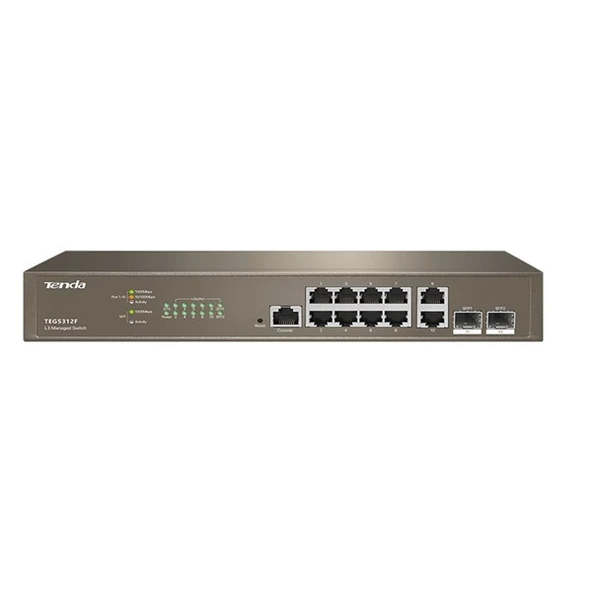 TENDA 10port 2-SFP Gigabit Yönetilebilir Switch TEG5312F ürün görseli 1