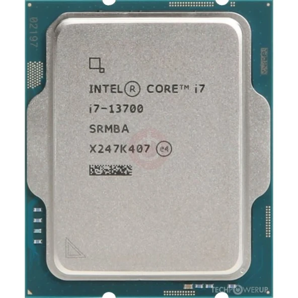 INTEL CORE i7 13700 54MB 16çekirdekli O/B UHD VGA 1700p 65w Kutusuz+Fansız ürün görseli 1