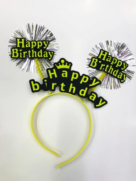 Happy Birthday Neon Renk Doğum Günü Tacı 12 Adet ürün görseli 1