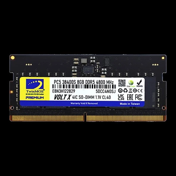 TWINMOS 8GB DDR5 4800MHZ NOTEBOOK RAM TMD58GB4800S40 ürün görseli 1